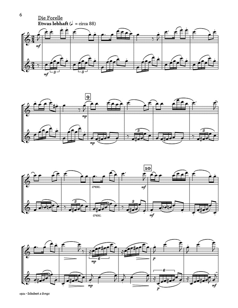 Schubert 2 Songs Flute/Oboe Duet PDF Sheet Music Download Whichpond Music