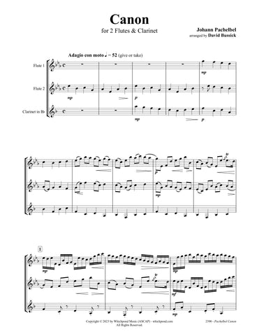 Pachelbel Canon Flute/Clarinet Trio