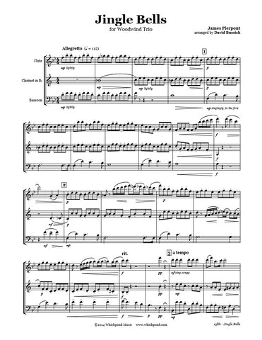 Jingle Bells Flute/Clarinet/Bassoon Trio