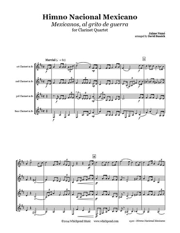 Himno Nacional Mexicano Clarinet Quartet