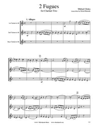 Glinka 2 Fugues Clarinet Trio