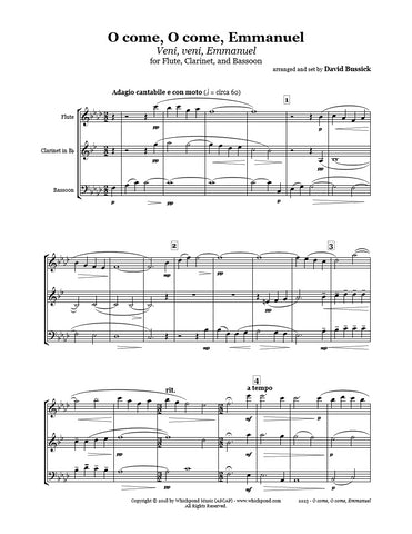 O Come Emmanuel Flute/Clarinet/Bassoon Trio