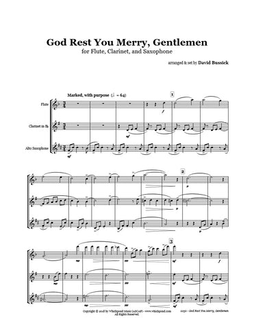 God Rest You Merry Gentlemen Flute/Clarinet/Sax Trio