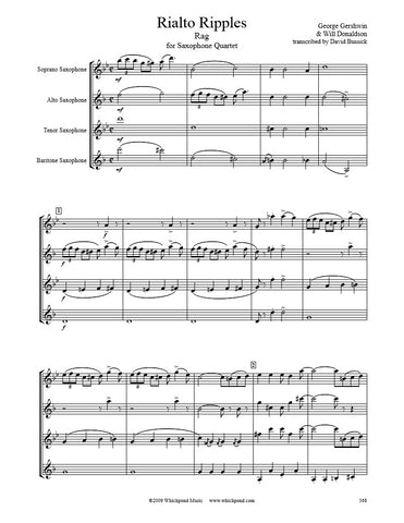 Gershwin Rialto Ripples Rag Saxophone Quartet