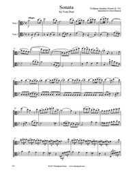 Mozart Sonata K. 292 Viola Duet