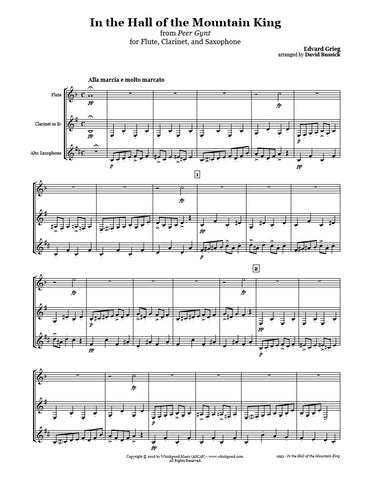 Grieg Mountain King Flute/Clarinet/Sax Trio