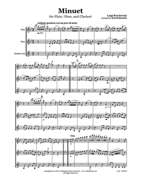 Boccherini Minuet Flute/Oboe/Clarinet Trio