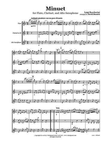 Boccherini Minuet Flute/Clarinet/Sax Trio
