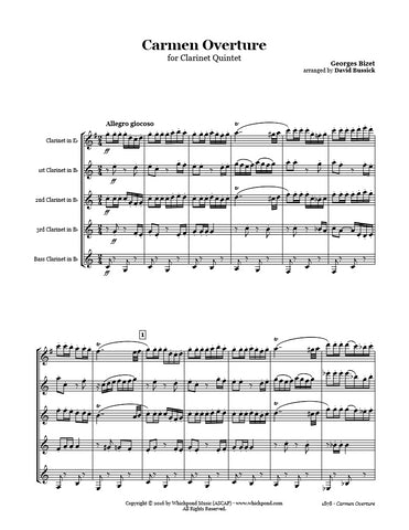 Bizet Carmen Overture Clarinet Quintet