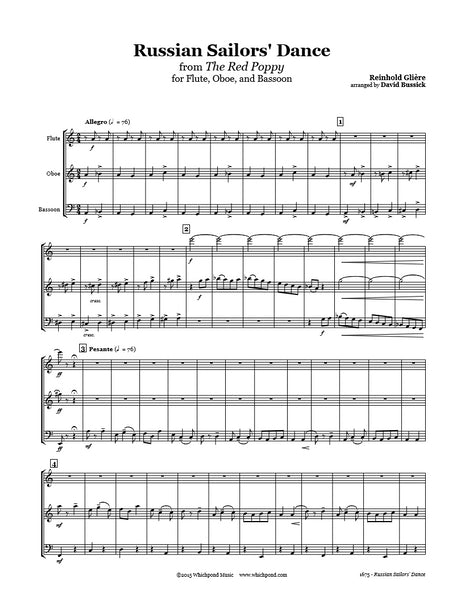 Gliere Russian Sailors Dance Flute/Oboe/Bassoon Trio