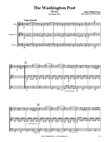 Sousa Washington Post Oboe/Clarinet/Bassoon Trio