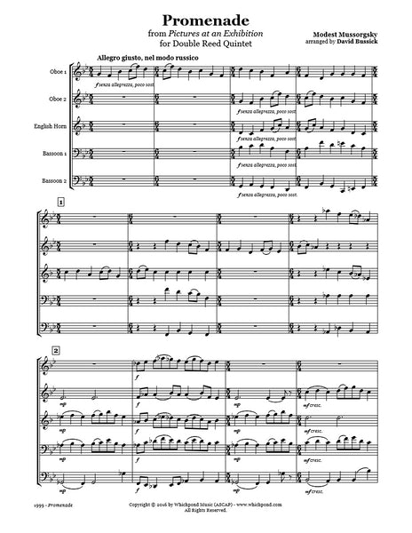 Mussorgsky Promenade Double Reed Quintet