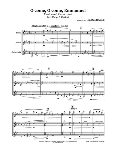 O Come Emmanuel Flute/Clarinet Trio