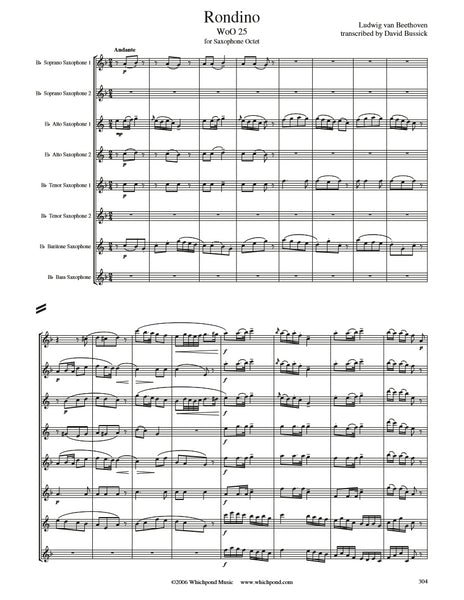 Beethoven Rondino Saxophone Octet
