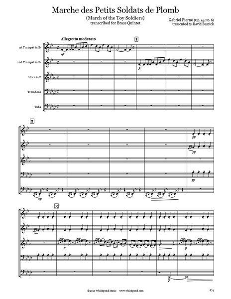 Pierné March of the Toy Soldiers Brass Quintet