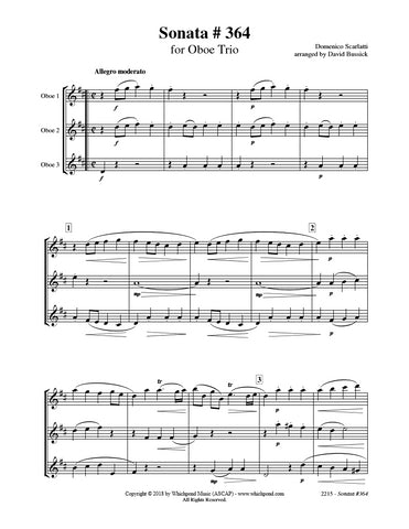 Scarlatti Sonata #364 Oboe Trio