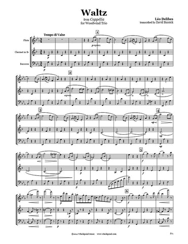Delibes Coppélia Waltz Flute/Clarinet/Bassoon Trio