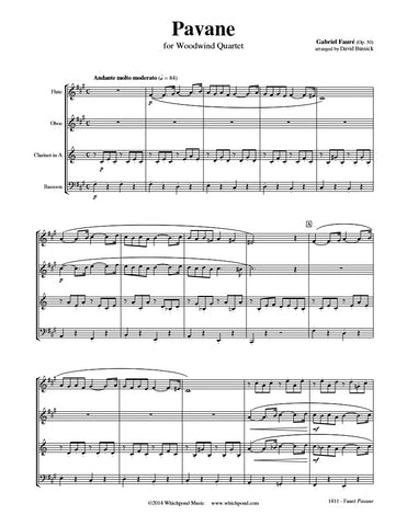Fauré Pavane Wind Quartet