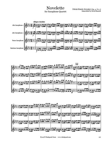 Rimsky-Korsakov Novelette Saxophone Quartet