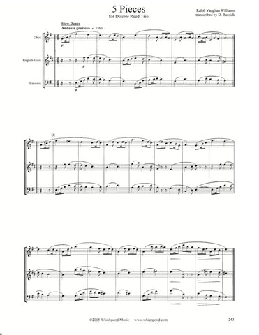 Vaughan Williams 5 Pieces Oboe/English Horn/Bassoon Trio