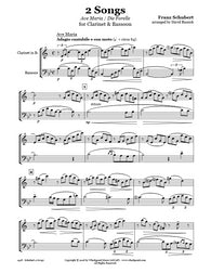 Schubert 2 Songs Clarinet/Bassoon Duet