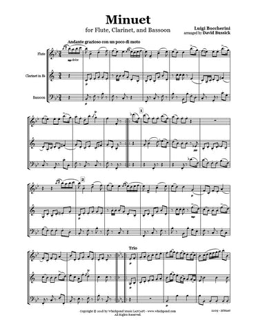 Boccherini Minuet Flute/Clarinet/Bassoon Trio