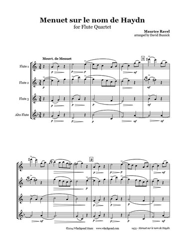 Ravel Menuet Flute Quartet