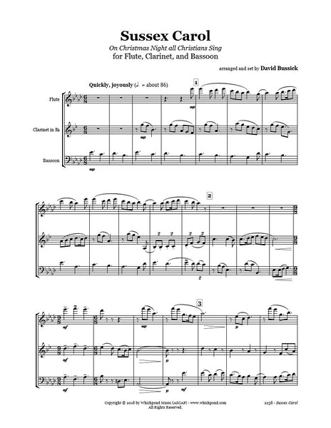 Sussex Carol Flute/Clarinet/Bassoon Trio