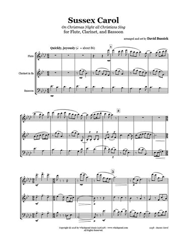 Sussex Carol Flute/Clarinet/Bassoon Trio