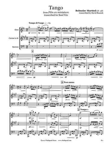 Martinů Tango Oboe/Clarinet/Bassoon Trio