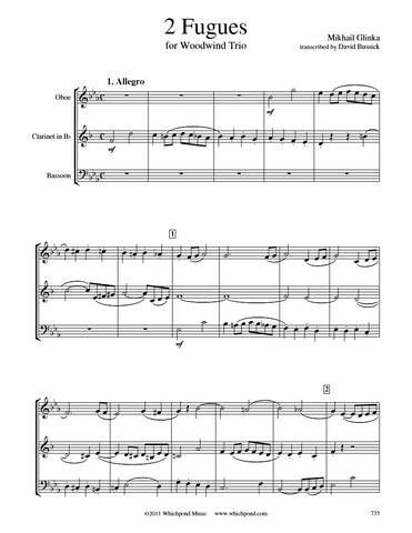 Glinka 2 Fugues Oboe/Clarinet/Bassoon Trio