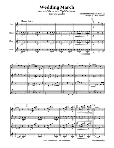 Mendelssohn Wedding March Flute Quartet