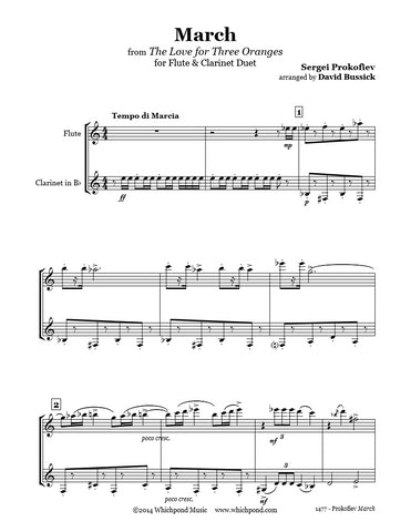 Prokofiev 3 Oranges March Flute/Clarinet Duet