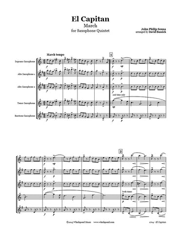 Sousa El Capitan March Saxophone Quintet