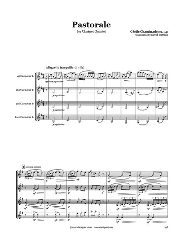 Chaminade Pastorale Clarinet Quartet