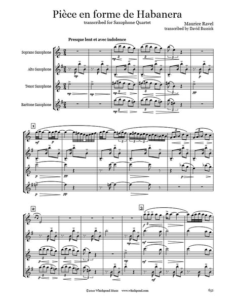 Ravel Habanera Saxophone Quartet