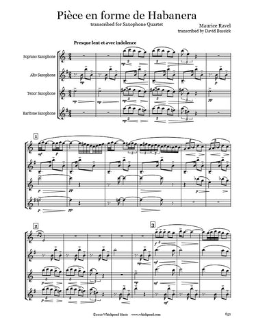 Ravel Habanera Saxophone Quartet