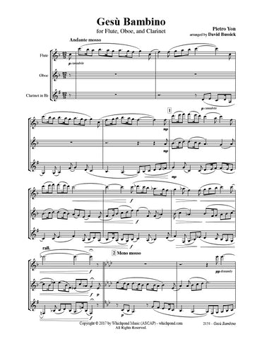 Gesu Bambino Flute/Oboe/Clarinet Trio