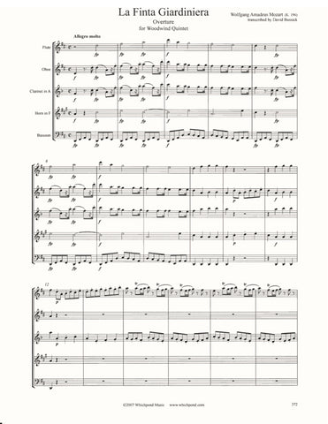 Mozart La Finta Giardiniera Overture Wind Quintet