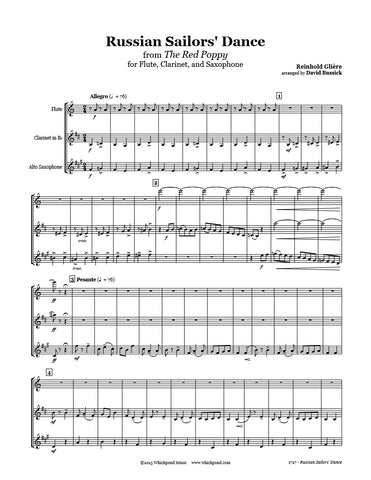 Gliere Russian Sailors Dance Flute/Clarinet/Sax Trio