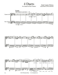 Vaughan Williams 4 Pieces Clarinet Duet