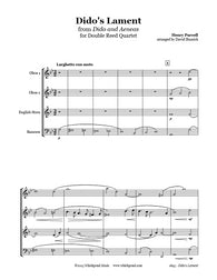Purcell Dido's Lament Double Reed Quartet