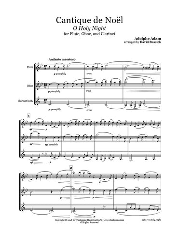 O Holy Night Flute/Oboe/Clarinet Trio