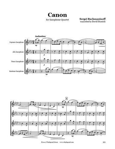 Rachmaninov Canon Saxophone Quartet