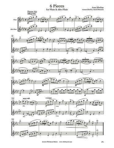 Sibelius 6 Pieces Flute Duet (C Flute/Alto Flute)