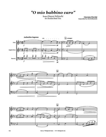 Puccini O Mio Babbino Caro Oboe/English Horn/Bassoon Trio