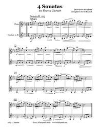 Scarlatti 4 Sonatas Flute/Clarinet Duet