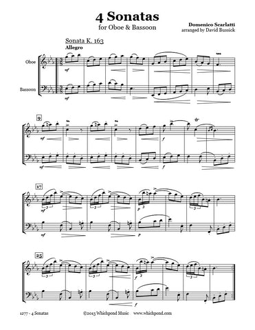 Scarlatti 4 Sonatas Oboe/Bassoon Duet
