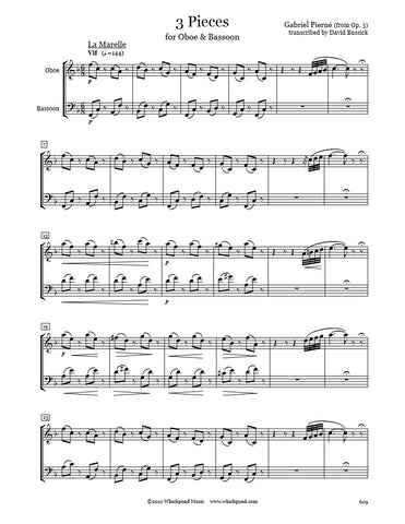 Pierné 3 Pieces Oboe/Bassoon Duet