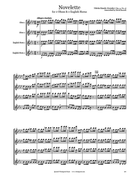 Rimsky-Korsakov Novelette Oboe/English Horn Quartet